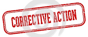 corrective action stamp. corrective action rectangular stamp on white background
