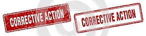 Corrective action stamp set. corrective action square grunge sign