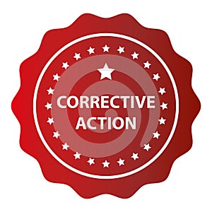 corrective action stamp on white