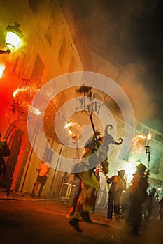 Correfoc within the Nit de Foc in Sitges