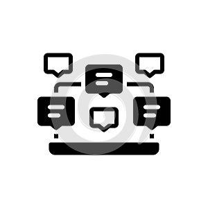 Black solid icon for Correspondence, communication and letter