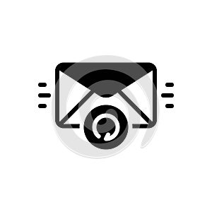 Black solid icon for Correspondence, mail and refresh