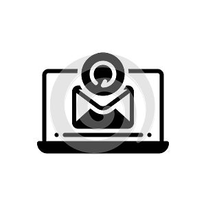 Black solid icon for Correspondence, message and mailbox