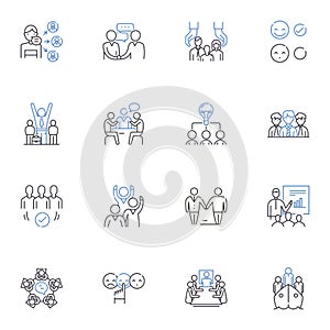 Correspondence line icons collection. Letter, Mail, Missive, Note, Email, Telegram, Memo vector and linear illustration