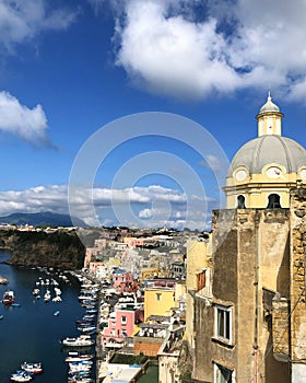 Corricella village on Procida island, Italy