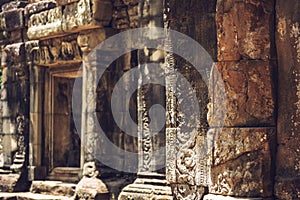 A corridor in Angkor Thom temple, Siemriep, Cambodia