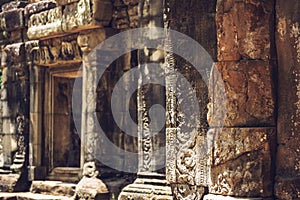 A corridor in Angkor Thom temple, Siemriep, Cambodia
