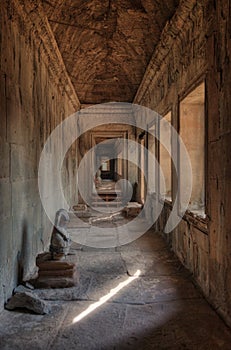 Corridor in Angkor Wat temple