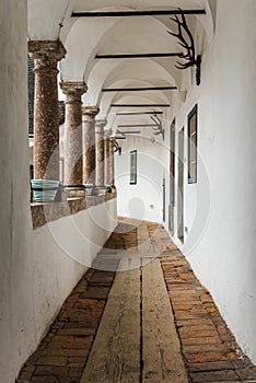 Corridor of Castle Orth in Austria