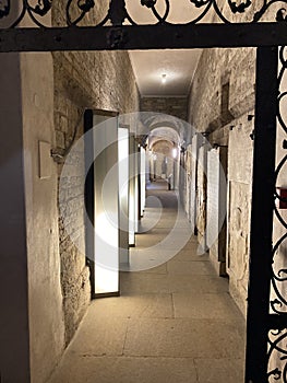 The corridor in The Chapel of St. Anna, near Prague Castle, Czech Republic