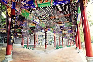 corridor in Chinese garden China