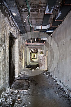 Corridor in a collapsed house