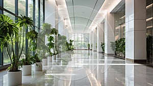 Corridor of commercial modern building