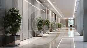 Corridor of commercial modern building