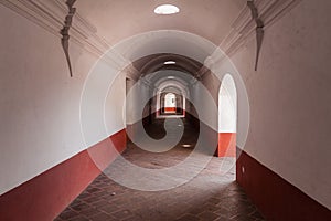 Corridor in the Convent of the Mercedarians Convento de La Merced in Antigua, Guatema