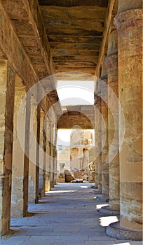 Corridor in an Egyptian temple. photo