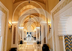 Corridor in an expensive hotel in Dubai.