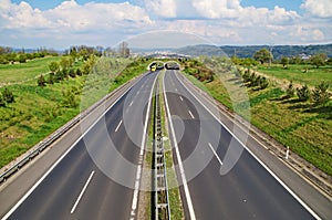 Corridor highway with the transition for wildlife