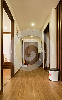 Corridor in the home design of architecture