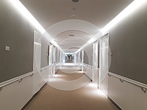 Corridor, Hospital, construction, interior of hospital. corridor, the perspective of a hospital corridor