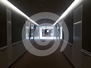 Corridor, Hospital, construction, interior of hospital. corridor, the perspective of a hospital corridor