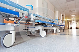 Corridor in hospital with trolly