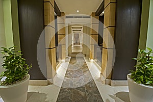 Corridor inside a luxury health spa