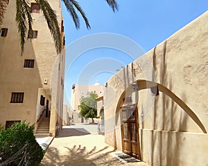 A corridor inside a monastery of the Egyptian Coptic monastic order photo