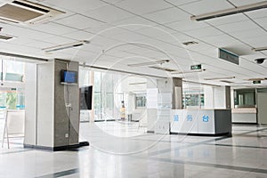 Corridor interior inside a modern hospital