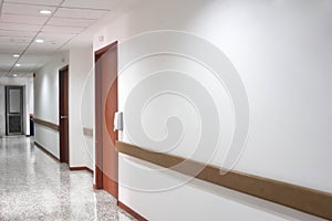 Corridor interior inside a modern hospital