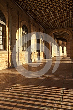 Corridor located in Plaza de EspaÃ±a in Seville