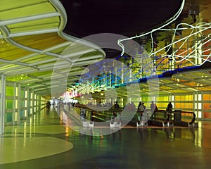 A corridor of a major airport