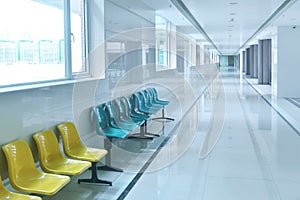 Corridor of modern hospital building