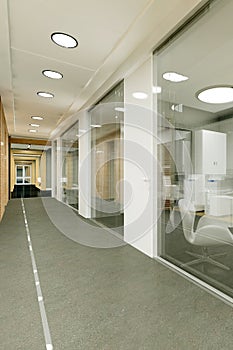 Corridor of modern office 3D visualization