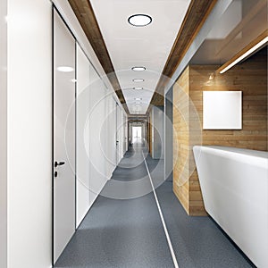 Corridor of modern office building