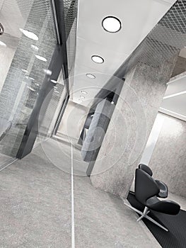 Corridor of modern office building