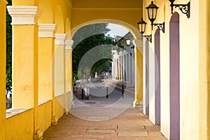 Corridor in Mompox, Colombia photo