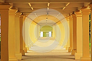 Corridor In Mrigadayavan Palace, Phetchaburi, Thailand,