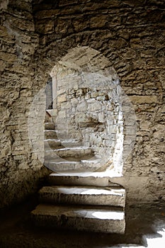 Corridor in the Old Fortress in the Ancient City of Kamyanets-Podilsky
