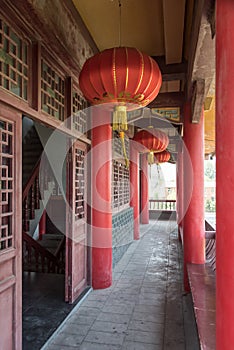 The corridor outside Wangyue Tower (Moon Tower)