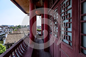 The corridor outside Wangyue Tower (Moon Tower)