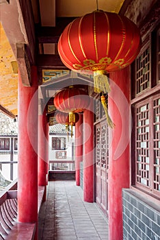 The corridor outside Wangyue Tower (Moon Tower)