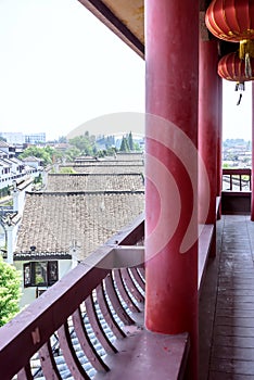 The corridor outside Wangyue Tower (Moon Tower)