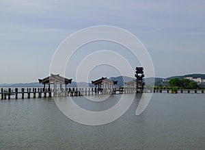 A corridor over a lake