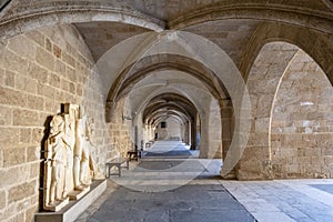 A Corridor in The Palace of the Grand Master of the Knights of Rhodes Greece