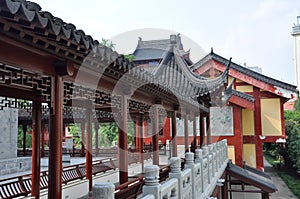 Corridor in Pilu Temple, Nanjing, China