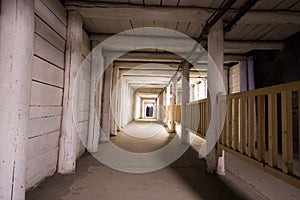 Corridor in salt mine