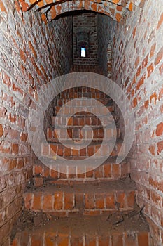 Corridor to the tower of a medieval castle