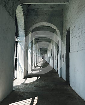 Corridor in a wing of the Port Blair Cellular Jail,