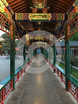 Corridor in Zhongshan park of Beijing, China photo